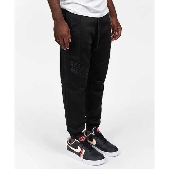 Reason Men's Justin Moto Cuffed Slim Fit Black Jogger Size M - Picture 11 of 13